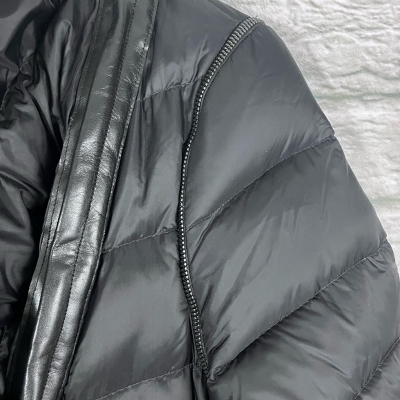 Mackage Qeren Convertible Puffer Jacket With Leather Trim Size Large Black - Picture 7 of 16